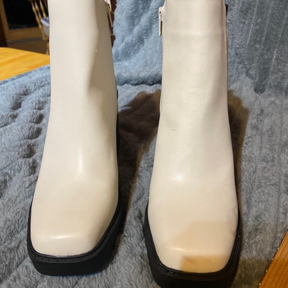 MIA Shoes - MIA Off-White Ankle Booties